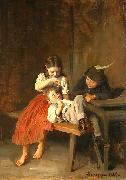 Franz von Defregger Kinder beim Kirschenessen oil on canvas